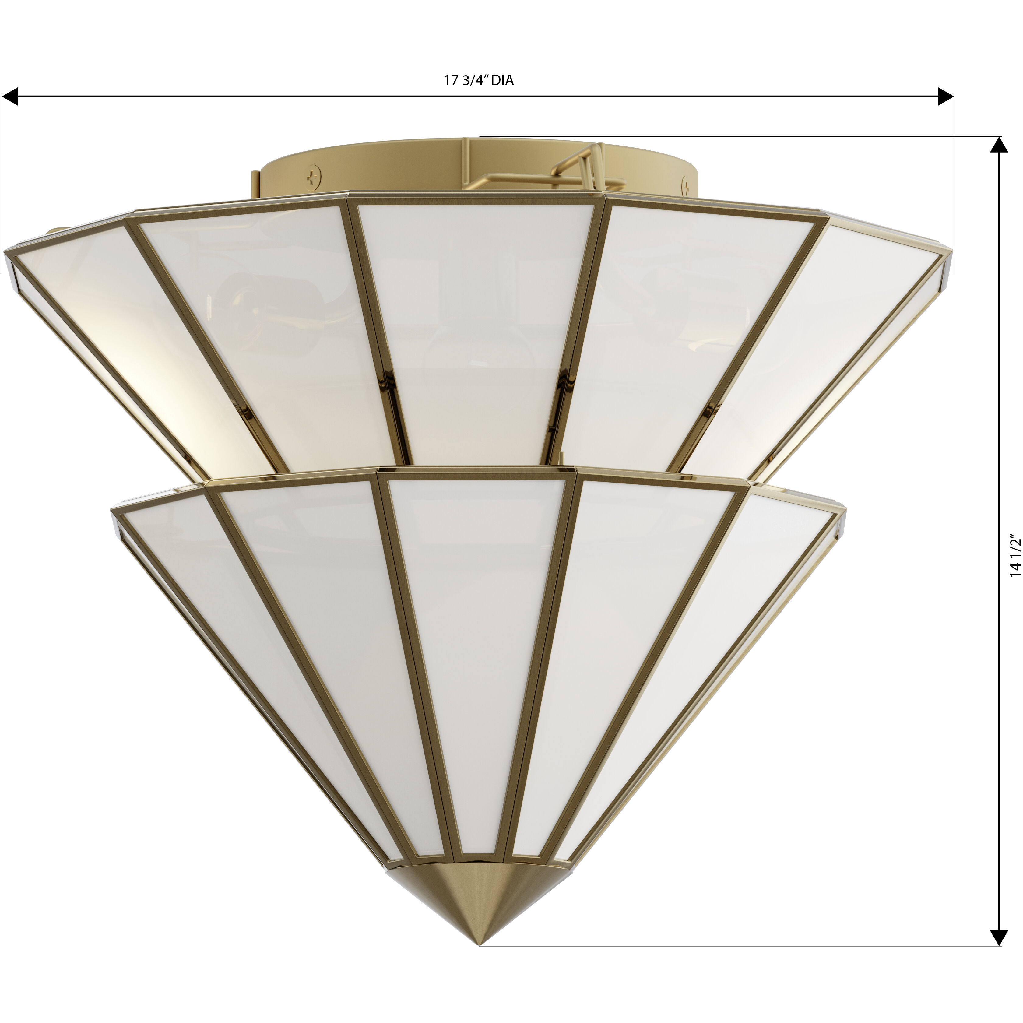 Jaxen 3 Light 17.75 inch Legacy Brass Semi-Flush Mount Ceiling Light