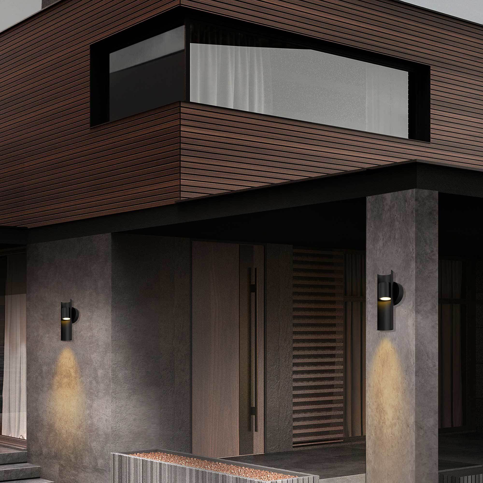 Hugo LED 11.5 inch Sand Black Outdoor Wall Sconce