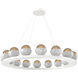 Cabochon LED 46.8 inch Salt White with White Marble Chandelier Ceiling Light in 3000K LED, Bronze, Large