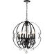 Ella 6 Light 26 inch Matte Black Chandelier Ceiling Light