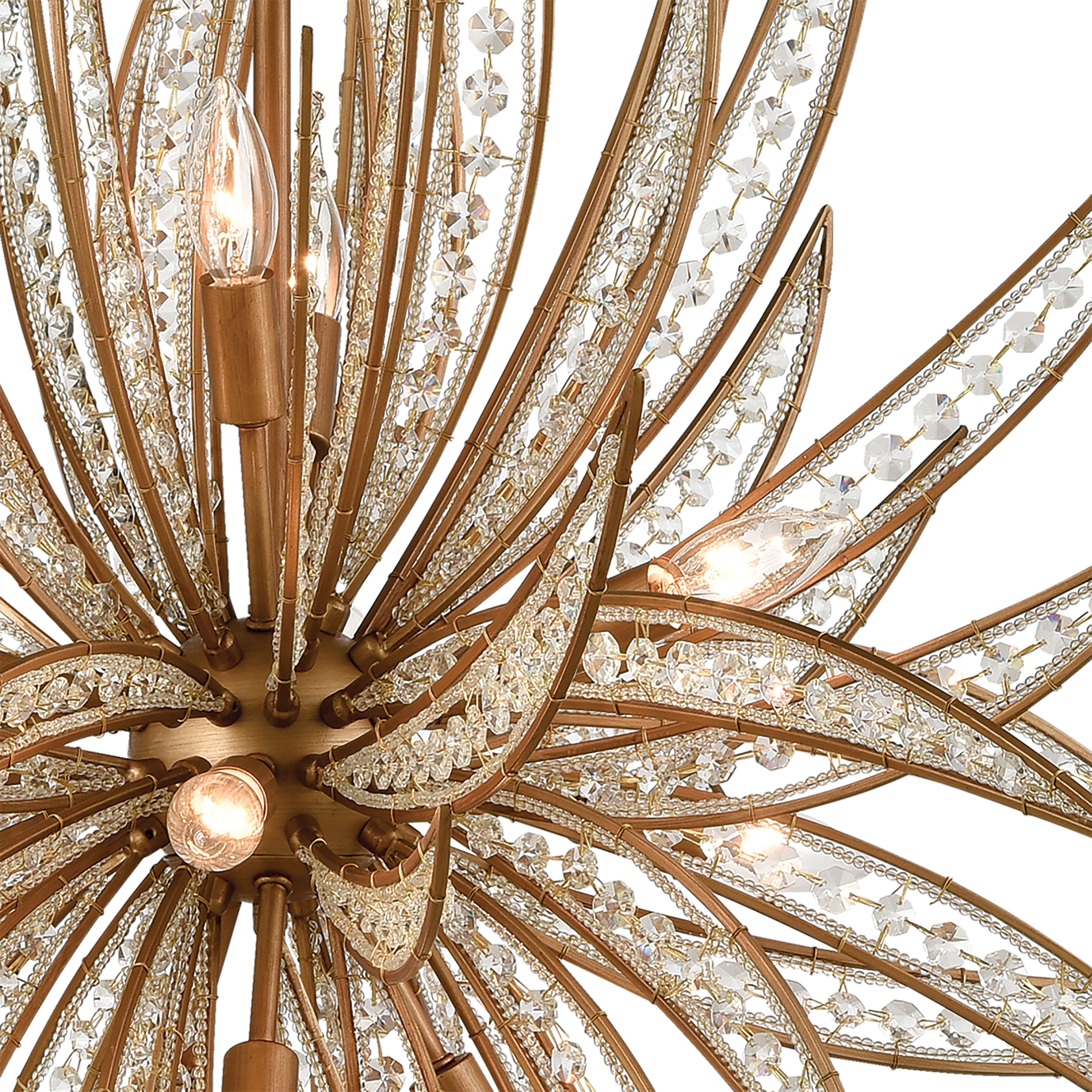 Naples 11 Light 34 inch Matte Gold Chandelier Ceiling Light