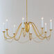 Plumette 8 Light 36 inch Gold Leaf Chandelier Ceiling Light