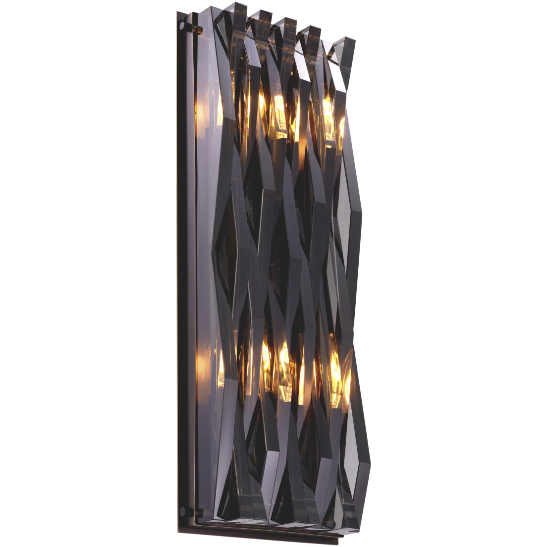 Nuvola Wall Lamp Wall Light in Bronze Highlight, Smoke Glass, Large