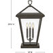 Alford Place 3 Light 25.75 inch Oil Rubbed Bronze Outdoor Pier Mount, Estate Series