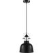 Gilwell 1 Light 7.28 inch Matte Black and Chrome Mini Pendant Ceiling Light