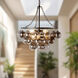 Alora Mood Faye 6 Light 24.13 inch Matte Black and Smoked Solid Glass Chandelier Ceiling Light in Smoked Glass