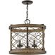 Open Air Finn 3 Light 18 inch Oil Rubbed Bronze with Sequoia Outdoor Hanging