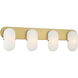 Heathcote 4 Light 32 inch Legacy Brass Vanity Light Wall Light
