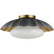 Primrose 1 Light 16 inch Dark Grey and Gold Leaf Flush Mount Ceiling Light