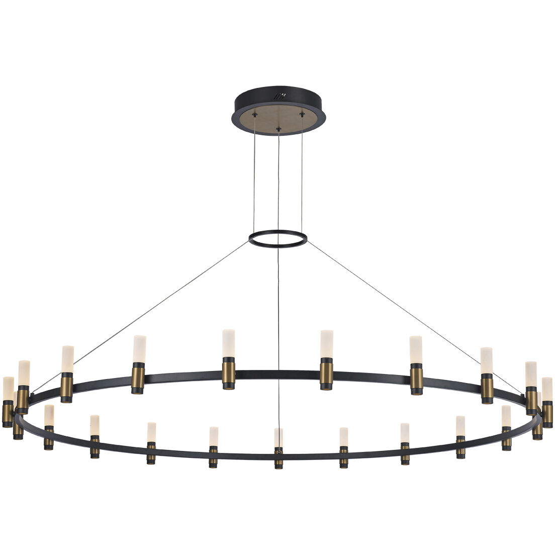 Albany LED 59.5 inch Brass and Black Chandelier Ceiling Light