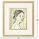 Face to Face Green and Black and Neutral and Rust Framed Art