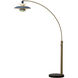 Palm Springs 84 inch 100.00 watt Weathered Brass and Black Arc Floor Lamp Portable Light in Blue Tone