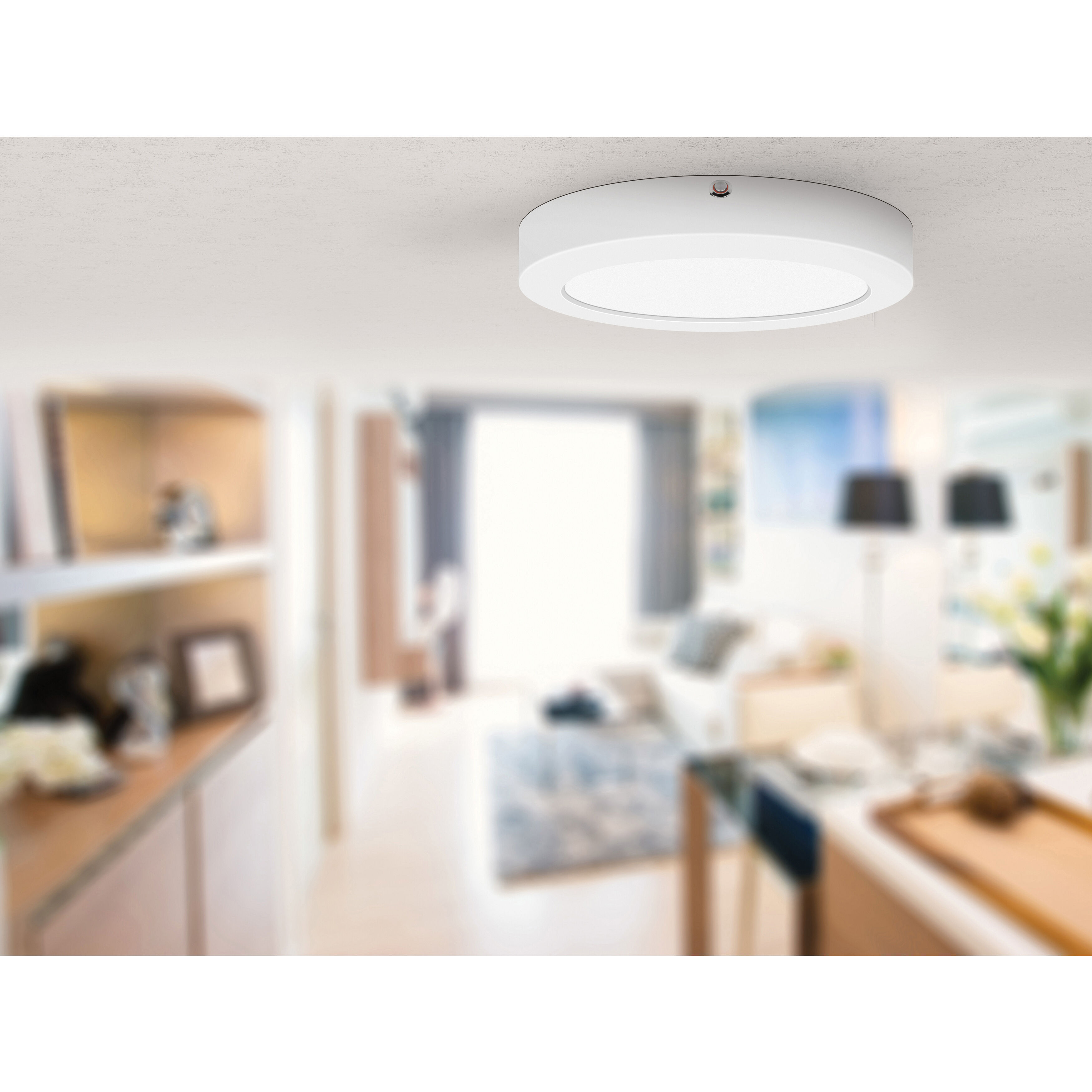 ModPLUS LED 9 inch White Flush Mount Ceiling Light, Round