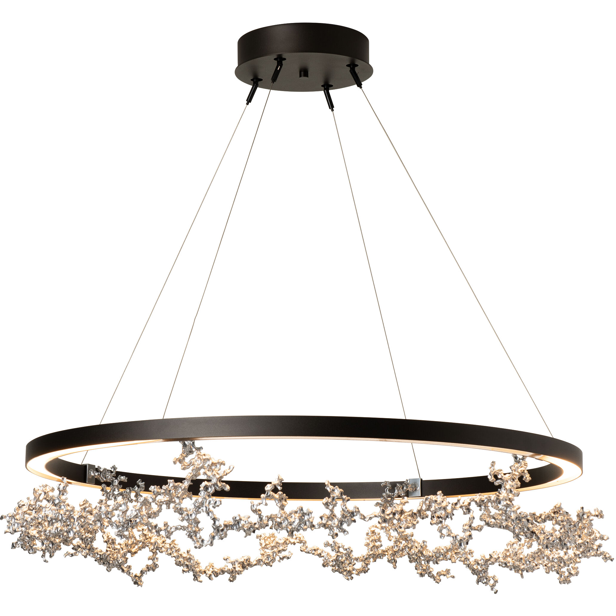 Coral LED 40.7 inch Oil Rubbed Bronze/Sterling Ring Pendant Ceiling Light, Art & Alchemy
