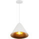 Keila 1 Light 10 inch Matte White and Gold Down Pendant Ceiling Light