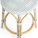 Tobias Rattan Round 24" Counter Stool in White and Sky Blue Dot