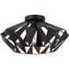 Carlton 1 Light 18.54 inch Matte Black and Copper Flush Mount Ceiling Light