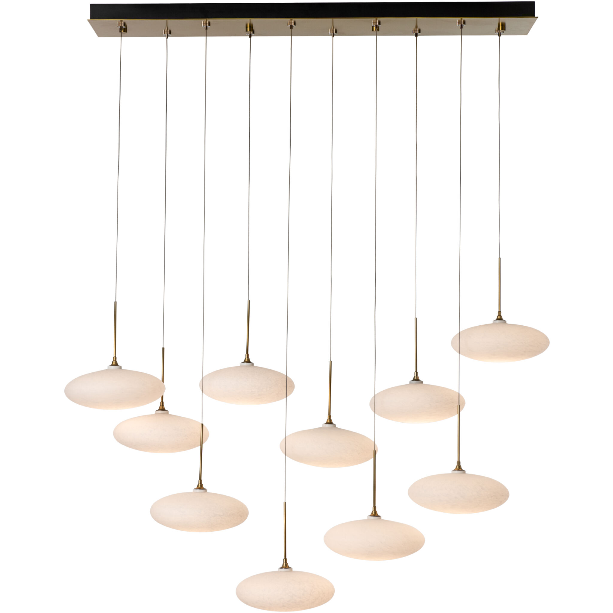 Clouds 10 Light 48 inch Modern Brass Pendant Ceiling Light