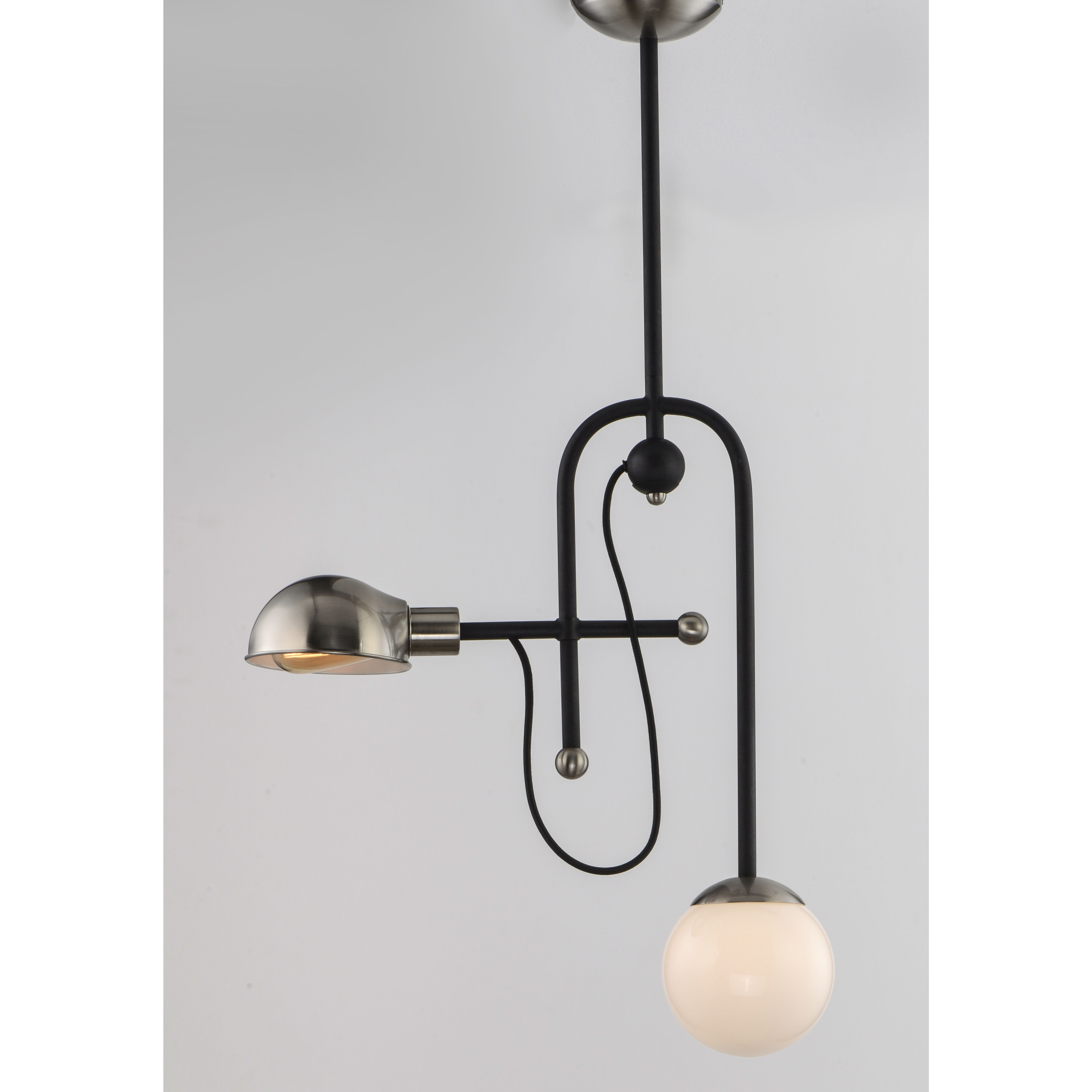 Mingle LED LED 6 inch Black/Satin Nickel Single Pendant Ceiling Light in Black and Satin Nickel