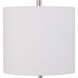 Sussex 35 inch 100.00 watt Plated Polished Nickel and White Marble Buffet Lamp Portable Light