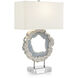 Leah Hammered Nickel and Sea Blue Table Lamp Portable Light