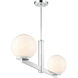 Modern 2 Light 42 inch Chrome Linear Chandelier Ceiling Light