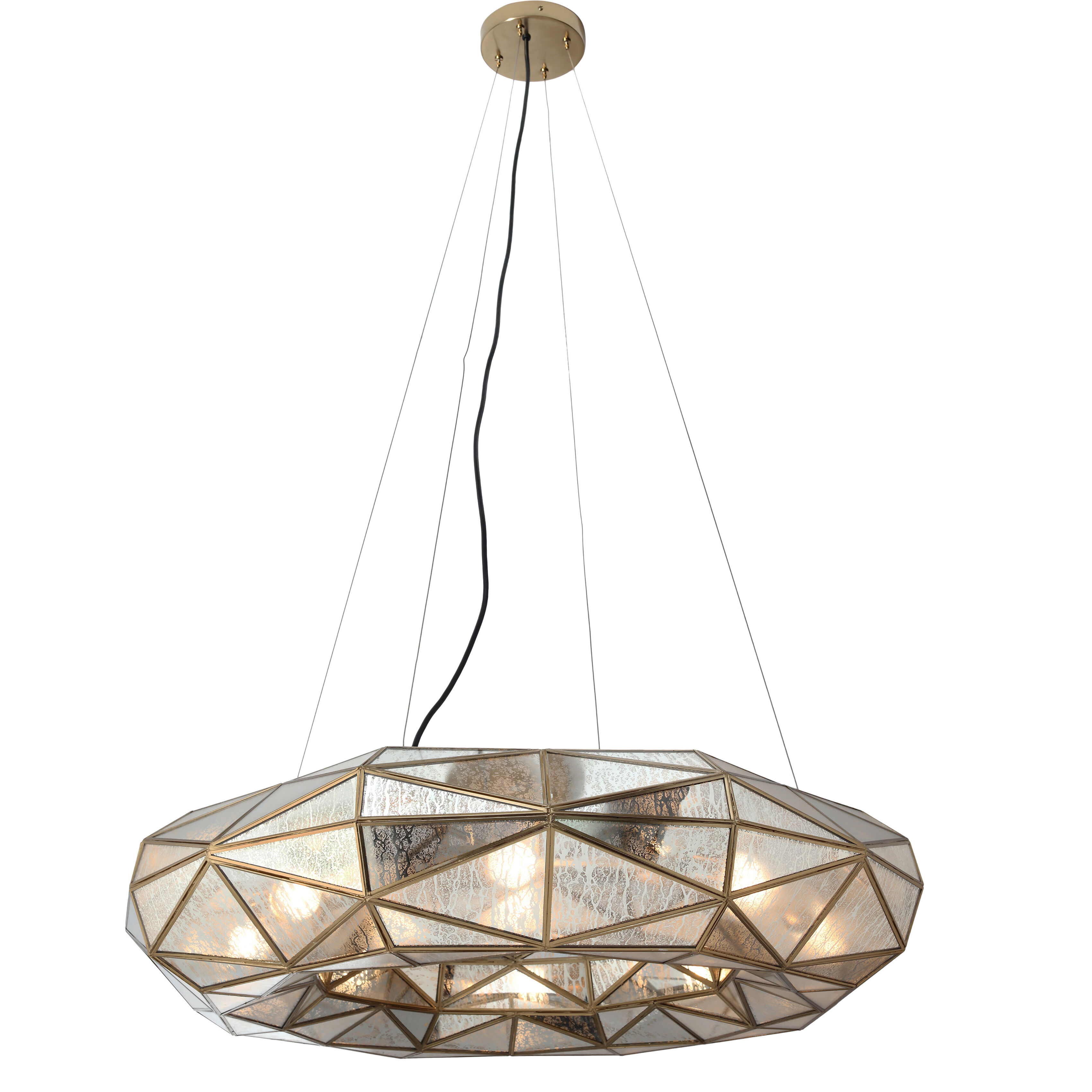 Geo-Gem 8 Light 35.5 inch Brass Antique Chandelier Ceiling Light