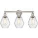 Edison Cindyrella 3 Light 24 inch Brushed Satin Nickel Bath Vanity Light Wall Light in Seedy Glass