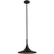 Lodi 1 Light 14.2 inch Matte Black and Walnut Pendant Ceiling Light