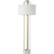Krista 80 inch Coral White and Vintage Gold with White Linen Floor Lamp Portable Light