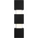Kelly Wearstler Leagan LED Black Outdoor Wall Sconce, Integrated LED