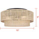 Bellamy 3 Light 19 inch Black Flush Mount Ceiling Light in Natural Rattan