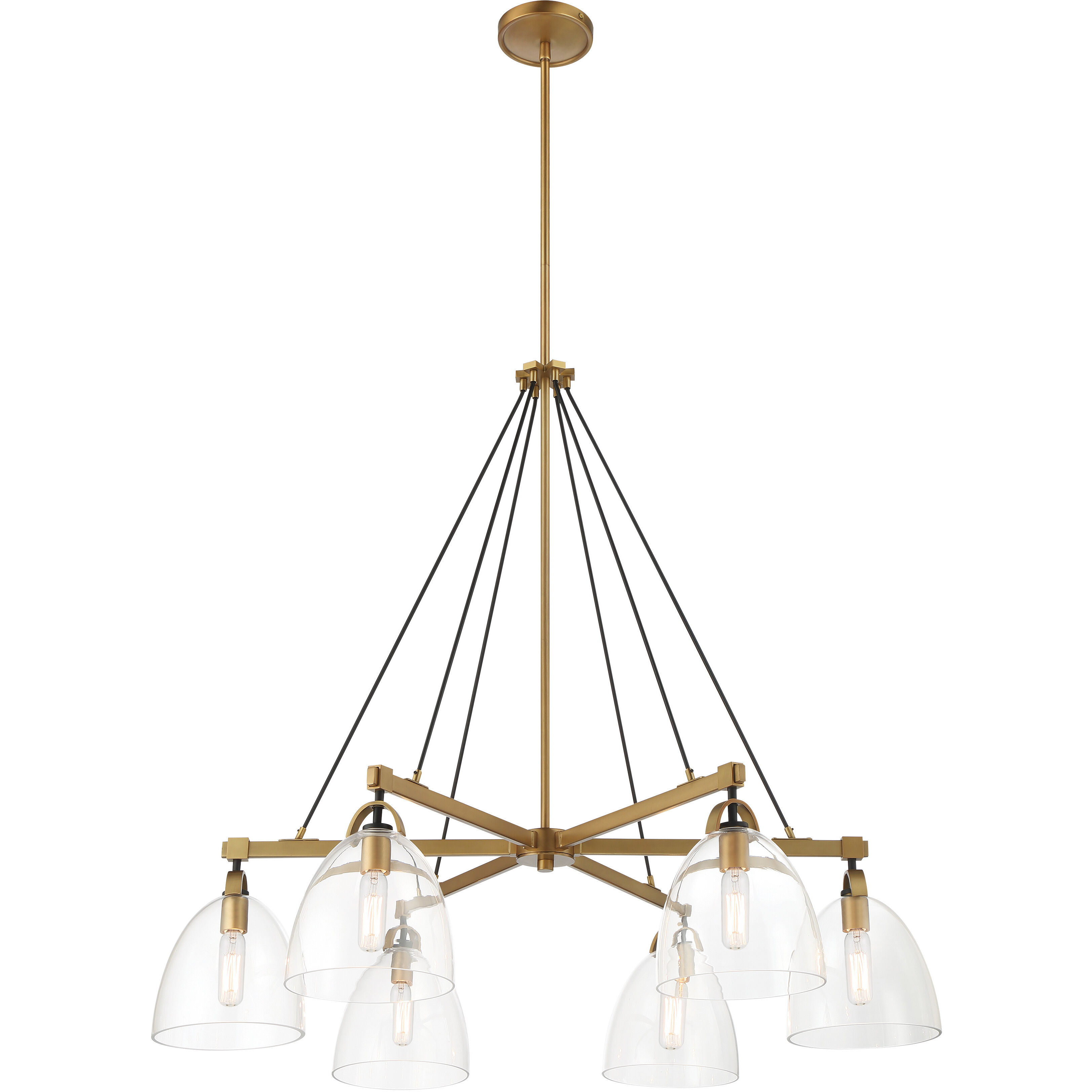 Sommersby 6 Light 36 inch Legacy Brass and Matte Coal Chandelier Ceiling Light