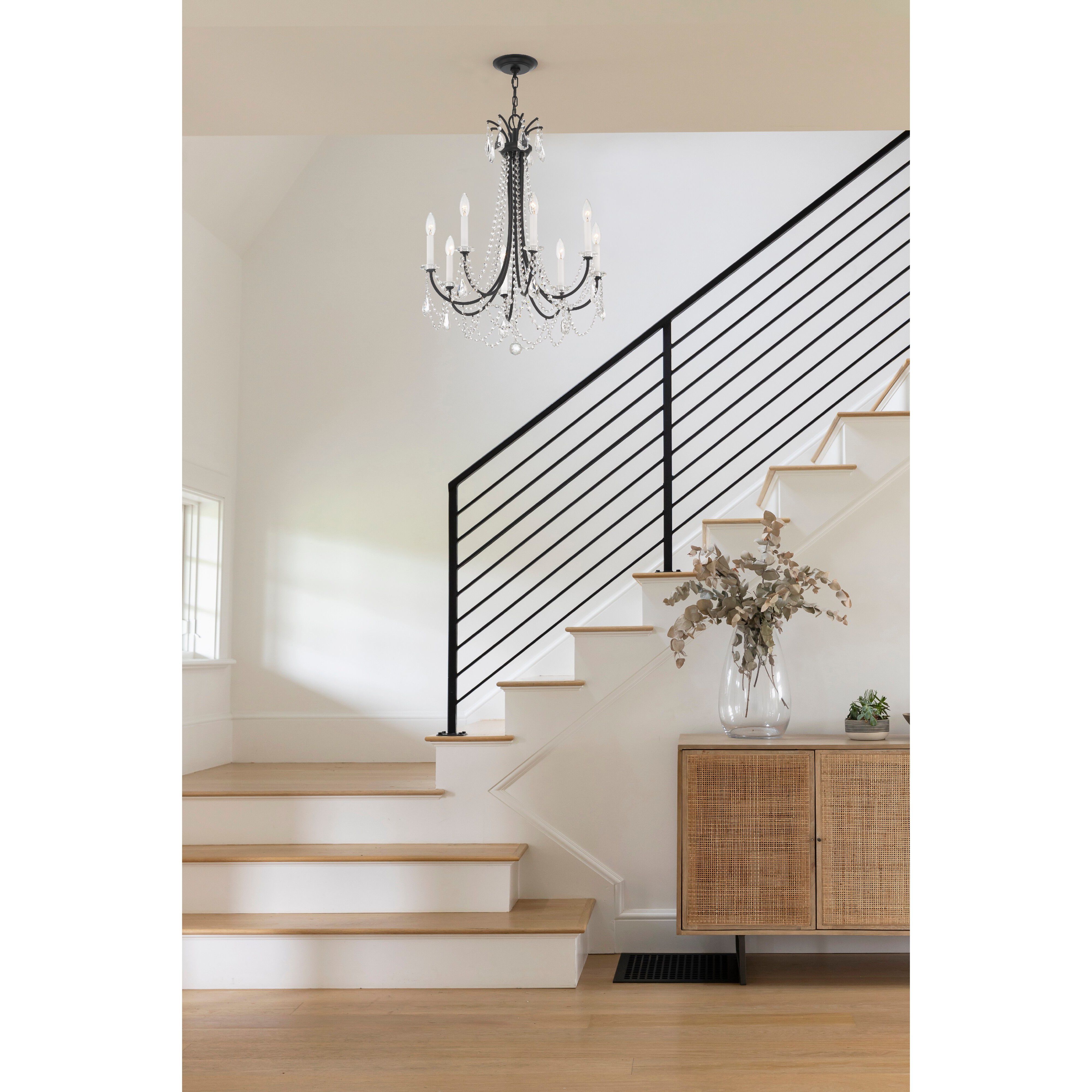 Karrington 8 Light 26 inch Matte Black Chandelier Ceiling Light