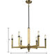 Mandeville 6 Light 23 inch Satin Brass with Oil Rubbed Bronze Chandelier Ceiling Light
