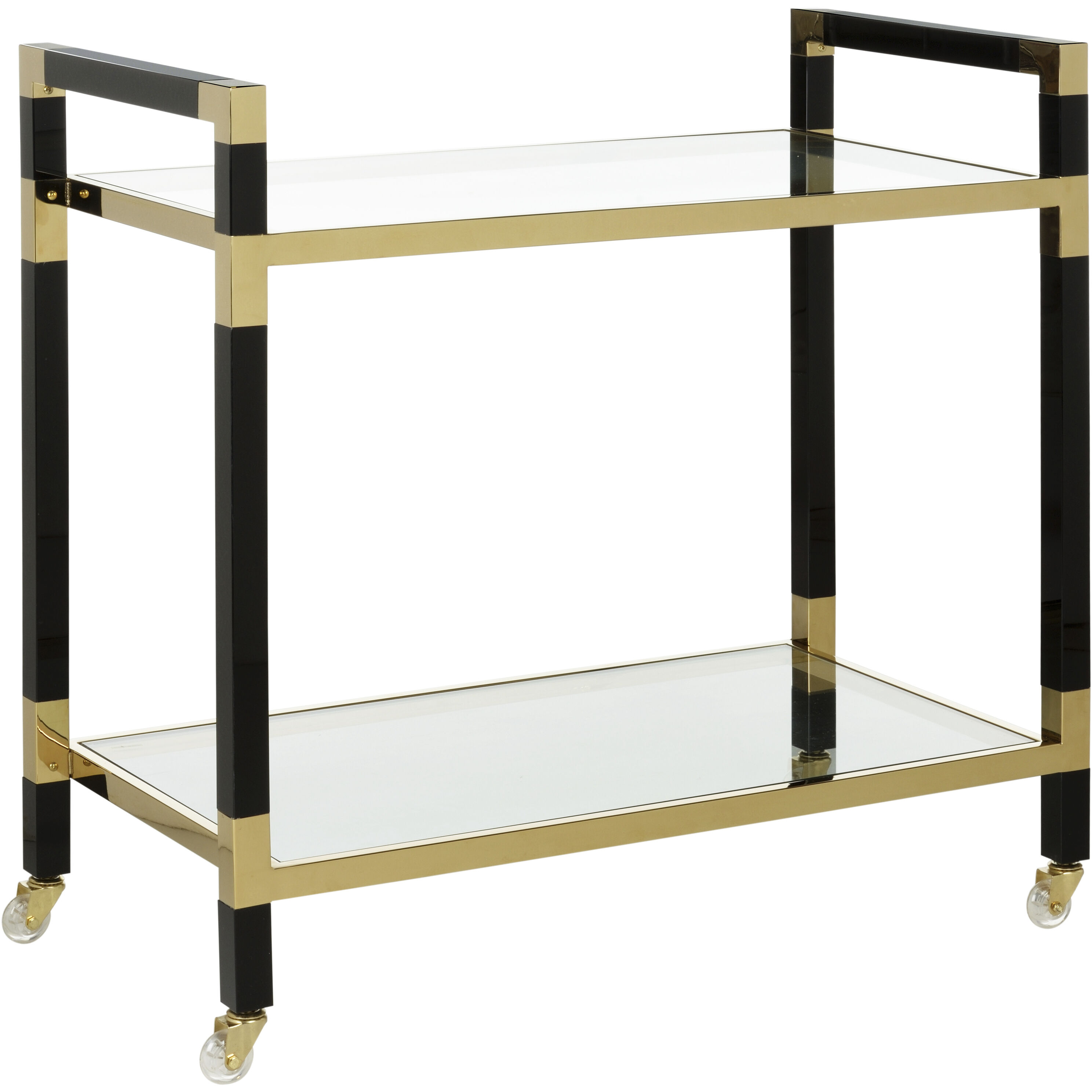Acrylic Black and Gold Bar Cart