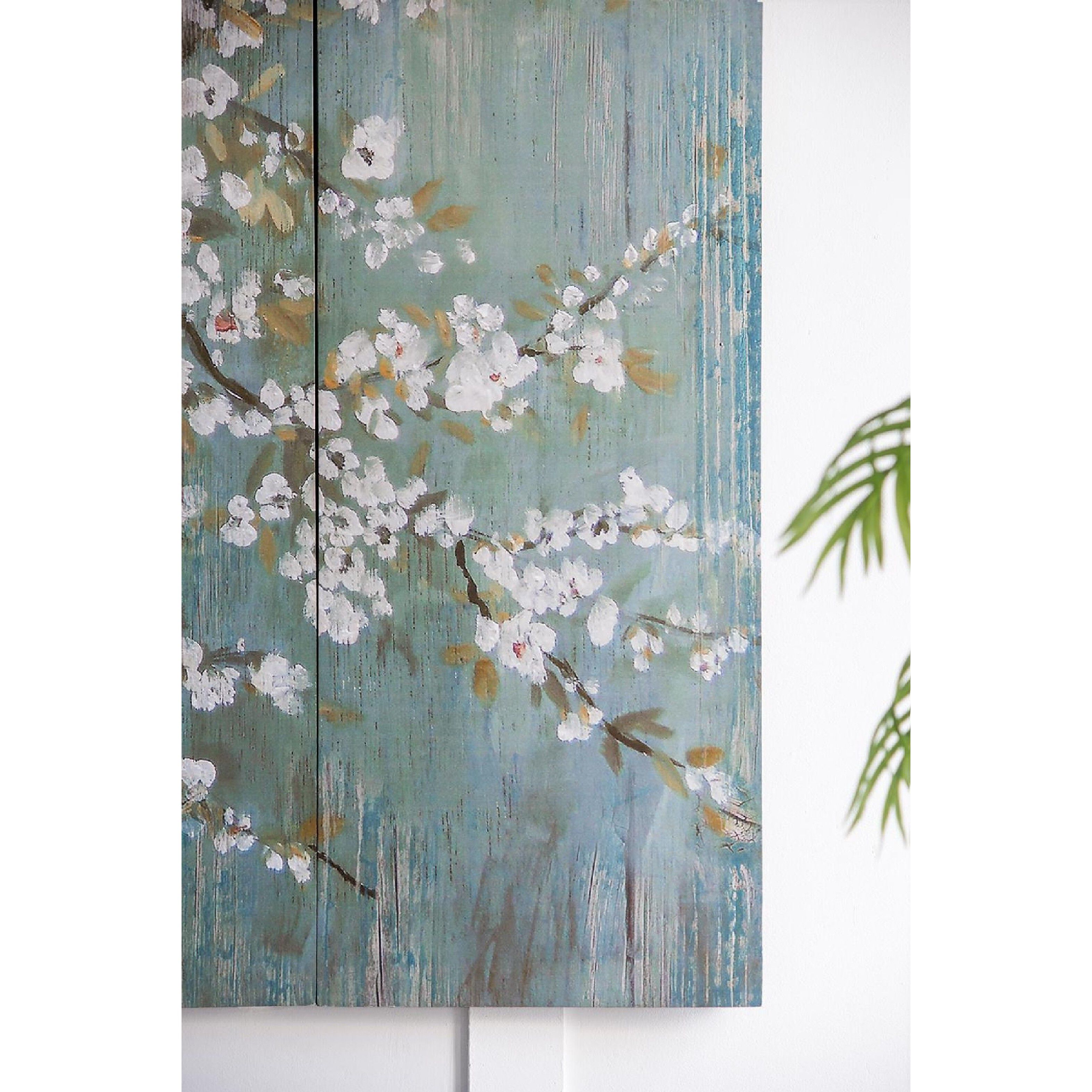 Saison White Cherry Blossom Blue/White/Brown Wall Art