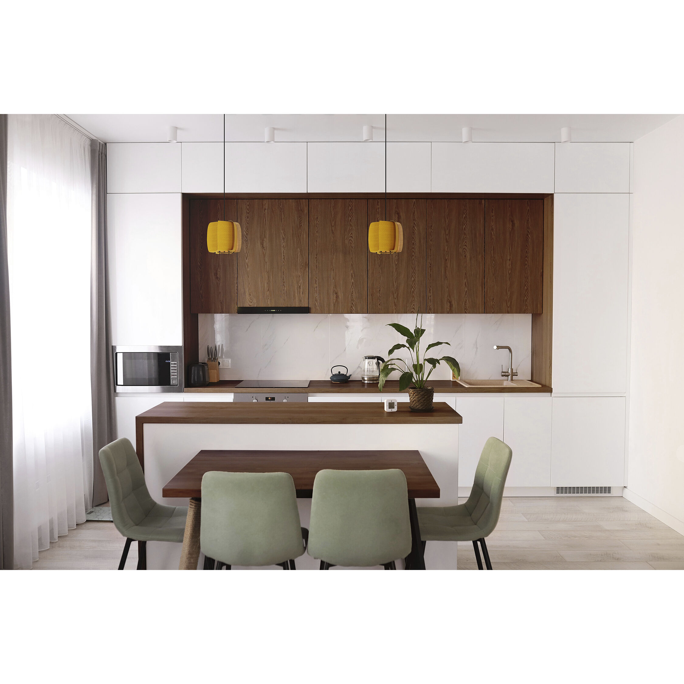 Alba LED 10.25 inch Black Pendant Ceiling Light in Yellow/Ash, WEP Collection