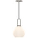 Alora Mood Soji 1 Light 7.88 inch Brushed Nickel Pendant Ceiling Light in Matte Opal Glass
