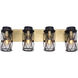 Harlequin 4 Light 32.13 inch Warm Bronze and Gold Bar Vanity Wall Light