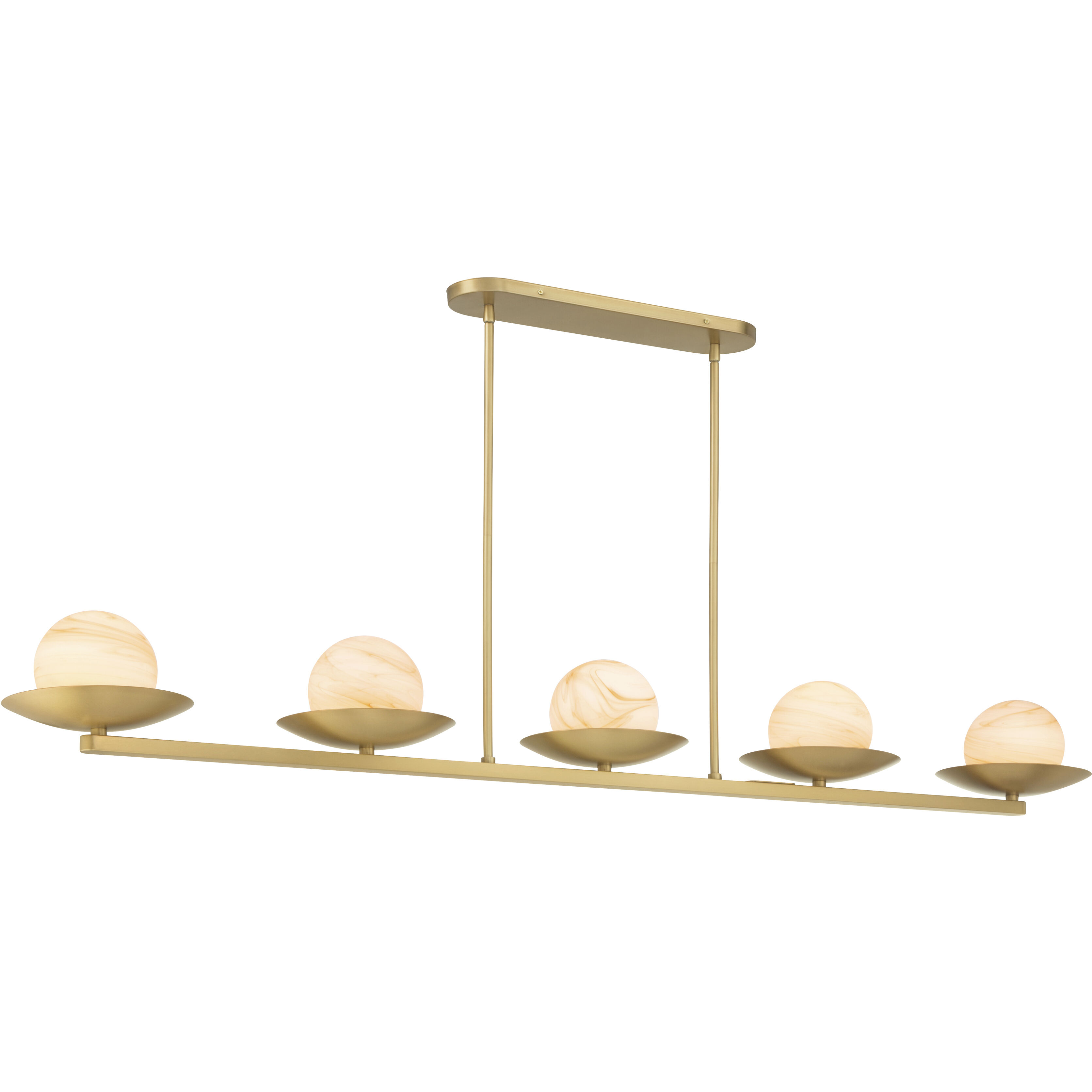 Olenne 5 Light 64 inch Legacy Brass Linear Chandelier Ceiling Light