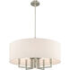 Meridian 6 Light 24 inch Brushed Nickel Pendant Chandelier Ceiling Light