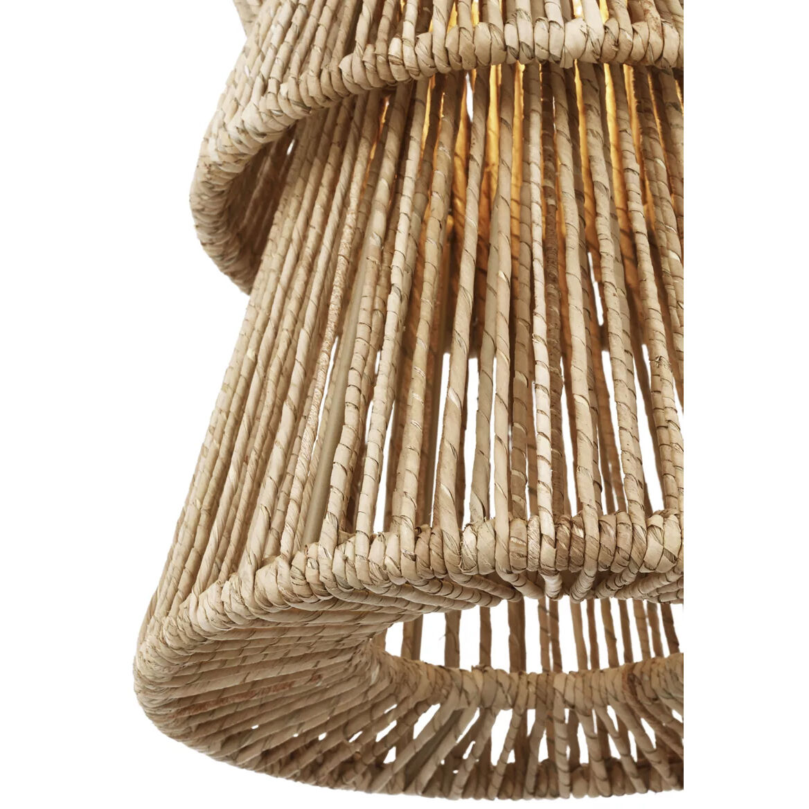 Chapman & Myers Antigua LED 11 inch Polished Nickel and Natural Abaca Pendant Ceiling Light