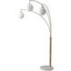 Moraga 85 inch 9 watt Walnut and Weathered Brass with Black Arc Floor Lamp Portable Light