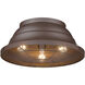 Bartlett 3 Light 7.75 inch Textured Bronze Outdoor Ceiling