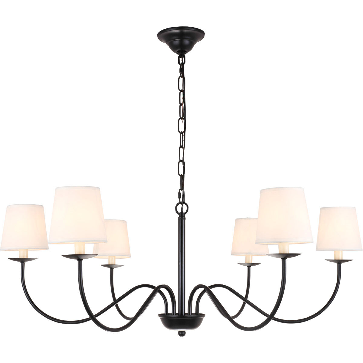 Eclipse 6 Light 37 inch Black Chandelier Ceiling Light
