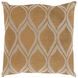 Metallic Stamped 20 inch Tan, Metallic - Gold Pillow Kit