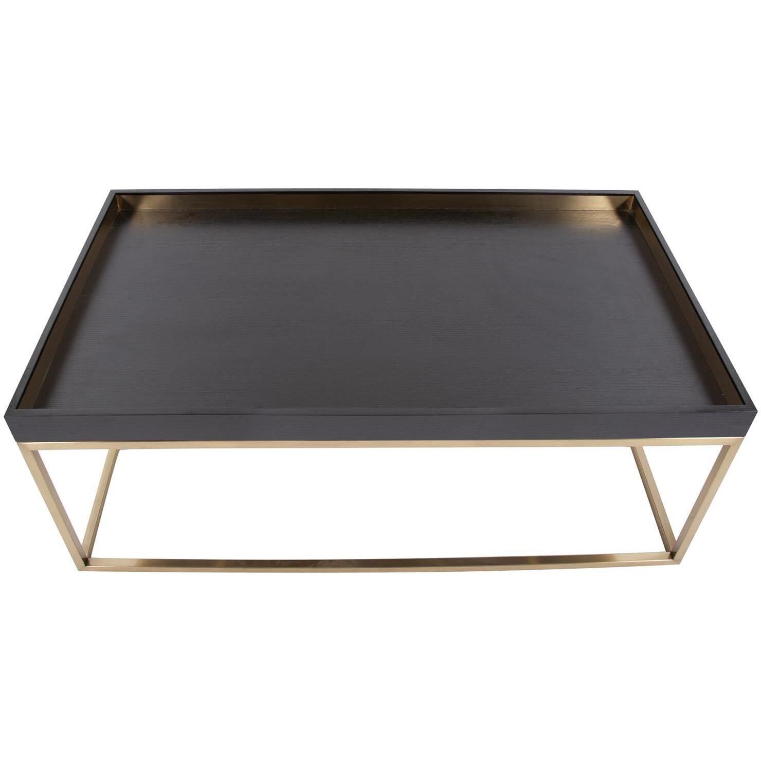 Vassio 48 X 18 inch Black/Gold Coffee Table