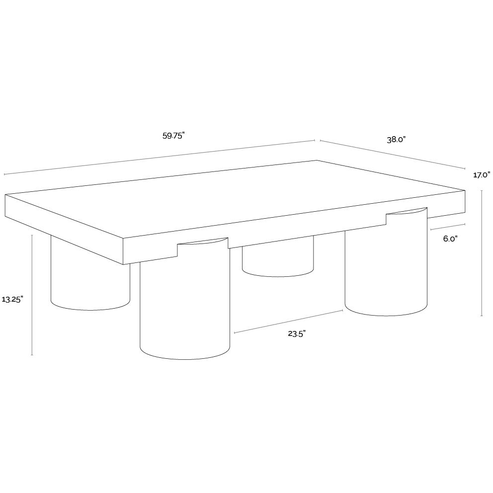 Ardi 59.75 X 38 inch Cream / Brown Coffee Table