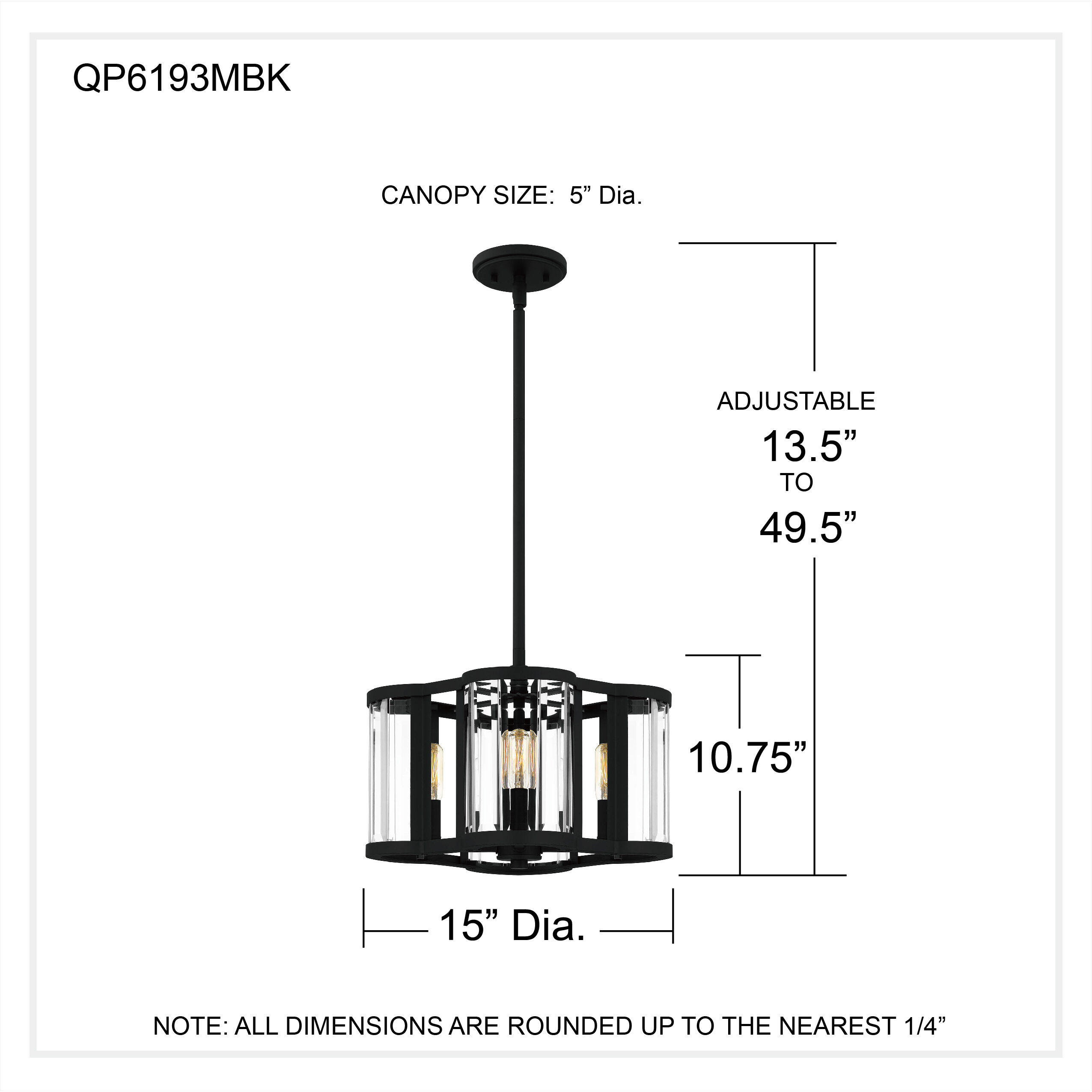 Renee 4 Light 15 inch Matte Black Pendant Ceiling Light